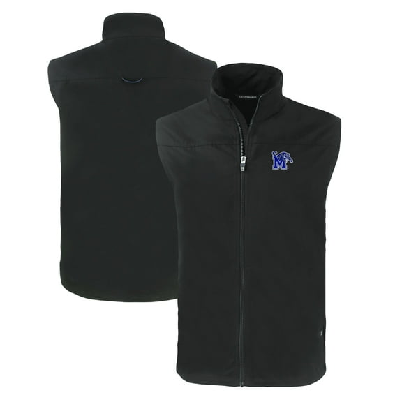 Men's Cutter & Buck Black Memphis Tigers Charter Eco Recycled Full-Zip Vest
