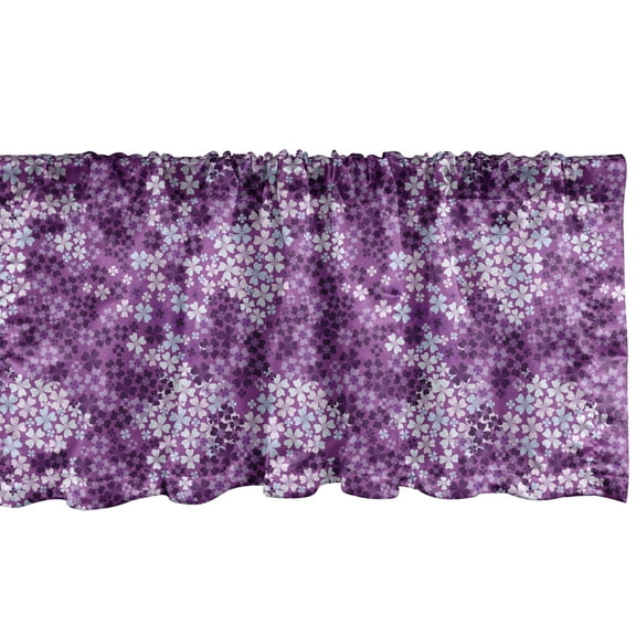 Ambesonne Spring Window Valance, Spring Romantic Meadow, 54" X 18", Purple White