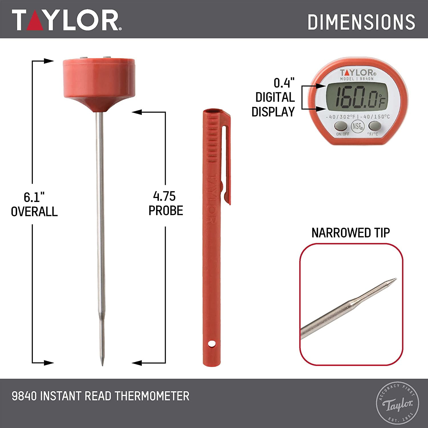 Instant Read Thermometer, 9840