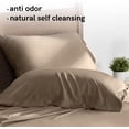 thumbnail image 4 of YNM Bamboo Bed Sheet Set, 500TC Fabric with 2 Pillowcases and Flat Sheet, Deep Pocket Fit 19'', Cooling and Silky-Soft Feel, Sweat Wicking, 4 Piece (King, Bamboo Brown), 4 of 5