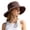 Brown, variant on Womens Sun Hat with Leopard Print,Retro Fringed Edges Packable Cotton Bucket Hat Adjustable Outdoor Peaked Cap