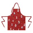 thumbnail image 2 of Red Christmas Snowman Apron-Garden Aprons for Women with Pockets-Cotton Linen Waterproof Kitchen Cooking Gardening Aprons Adjustable for Kitchen,Cooking,BBQ and Salon 32"x27", 2 of 7