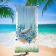 thumbnail image 1 of Turtle Pattern Beach Towel, Microfiber Absorbent Bath Towel, Quick-drying Double-sided Velvet Beach Towel -week, 1 of 5