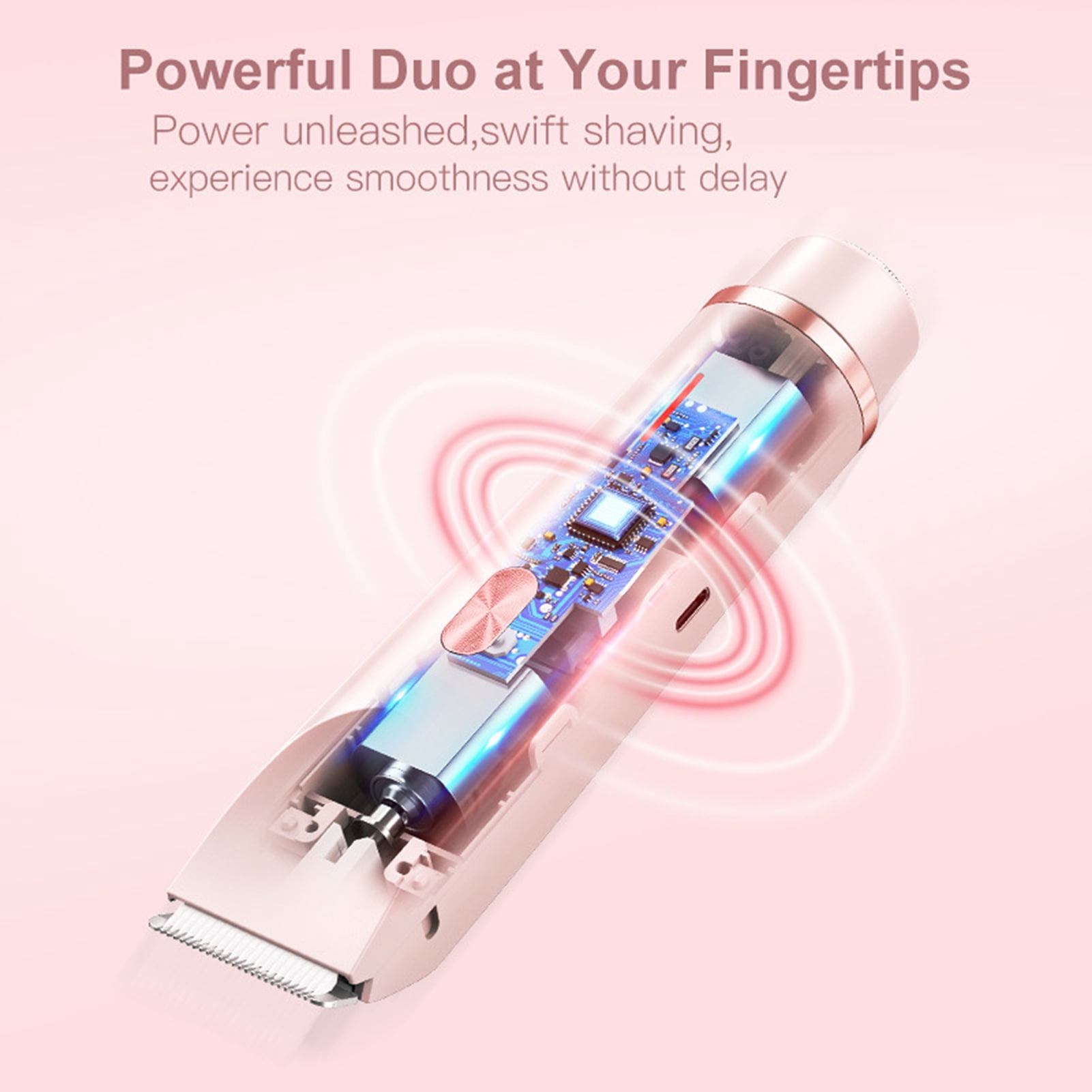 Double-head Women Electric Shaver USB Rechargeable Waterproof Portable Travel Face Body Bikini Area Arm Leg Hair Removal Razor Epilator Trimmer