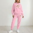 thumbnail image 2 of Women's Valentine's Day 2 Piece Sweatsuit - Funny Bow Graphic Hoodie & Jogger Pants Athletic Trackset, 2 of 4