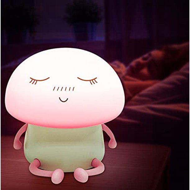 Luz nocturna para niños, luz nocturna para bebés, luz nocturna LED portátil, lámpara de silicona USB para regalo de dormitorio, luz suave, buena para dormir (rosa) Zhivalor LF-0101