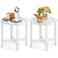 thumbnail image 1 of ZYPPPA Round Outdoor Side Table, 18 Inch Weather Resistant HDPE Adirondack Table, Outdoor Indoor Chairside End Tables, Patio Side Table for Lawn Garden Balcony Backyard, Easy Assembly (2, White), 1 of 18