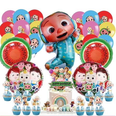 CocoBaby Balloons Cake Topper Party Supplies Birthday Set Decorations Kit Fans