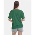 thumbnail image 3 of Women's V Neck Tunic Tops Short Sleeve T Shirts with Side Shirring Ruched Blouse Shirts, 3 of 4