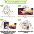 thumbnail image 4 of 10 Pcs UV DTF Cup Wrap Transfer Sticker 10 Styles Sunset Car Coconut Trees Retro Transfer Paper Rub on Stickers PVC Cup Wrap Waterproof Rub Decals, 4 of 7
