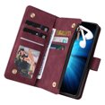 thumbnail image 2 of Dteck Compatible with Samsung Galaxy Z Fold4 Wallet Case,Premium PU Leather Zipper Flip Folio Wallet Magnetic Closure Built-in Kickstand Protective Cover,Winered, 2 of 7