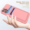 thumbnail image 4 of Compatible with iPhone 13 Pro Max Wallet Case Silicone Phone Cover with Card Holder Shockproof Scratch-Resistant Protective Card Case for iPhone 13 Pro Max-Pink, 4 of 6