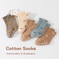 thumbnail image 2 of Baby Toddler Socks Ruffled Edge Non Slip Anti Skid Infant Girl Cotton Socks with Little Flower-5 Pairs,3T-5T, 2 of 6