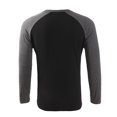 thumbnail image 3 of BOBOGOJP Men's Long Sleeve Baseball T-Shirt Two-Tone Active Tee (Black,M), 3 of 6