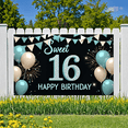 thumbnail image 5 of Yatrandify Decorative Design Sweet 16 Birthday Banner Colorful Theme Happy Birthday Backdrop for Birthday Party Indoor Decoration Celebration, 5 of 7