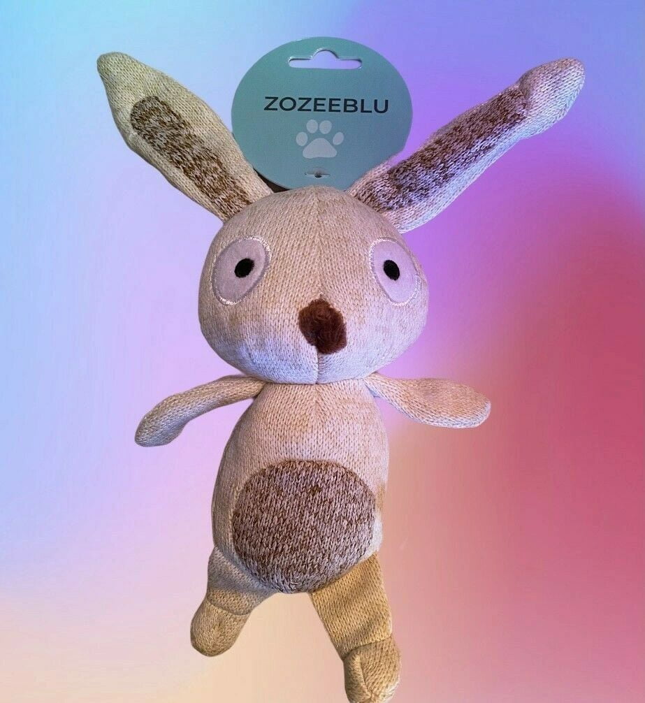 Zozeeblu Stuffed Squeaky Bunny for Dogs Plush Squeaky Toy FREE