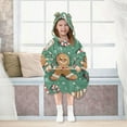 thumbnail image 7 of FORMRS Wearable Blanket Hoodie with Sleeves for Kids Cozy Flannel Sweatshirt, Christmas Gingerbread, 7 of 7