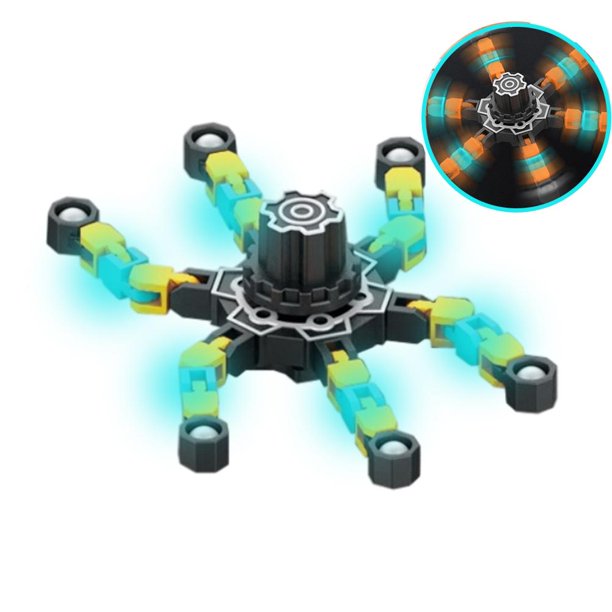 Diy Deformable Stress Relief Toy Luminous Fingertip Gyro Toy Creative Mechanical Gyro Toy Para Niños Gran Regalo Para Amigos Y Niños sonducket FN006793-02