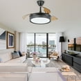 thumbnail image 6 of 36" Modern Invisible Indoor Ceiling Fan with LED Light Remote Control 6 Fan Speeds 3-Color Retractable Blades Ceiling Lighting, 6 of 6