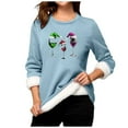 thumbnail image 3 of MHFRRA Hauts à Manches Longues pour Femmes Décontracté de Noël Col Rond avec Poche Épais Thermique TG, 3 of 4