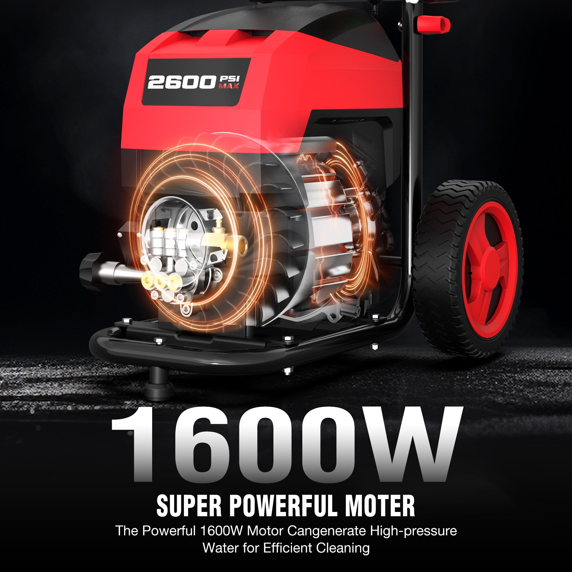 PowerSmart 2600PSI Max at 1.4 GPM AC120V 13 Amps Electric Light Portable Power Pressure Washer