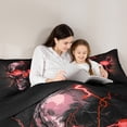 thumbnail image 5 of Castle Fairy 2-Piece Twin Comforter Set with Skull Green Lightning Design, 5 of 8