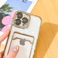 thumbnail image 5 of Plating Wallet for iPhone 13 Pro Max Case, Bling Glitter Diamond Card Holder Camera Protection Luxury Cover + 2* Screen Protector, Card Slot Case Elegant iPhone 13 Pro Max Phone Case -Gold, 5 of 9