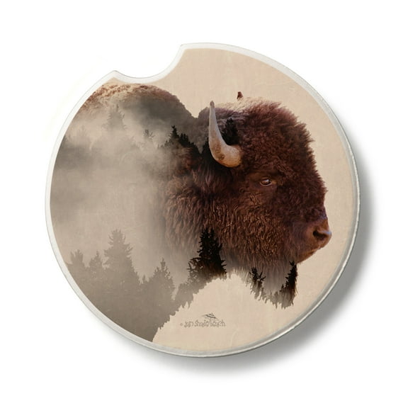 Thirstystone "Buffalo" Stone Coaster for Vehicle Cup Holder