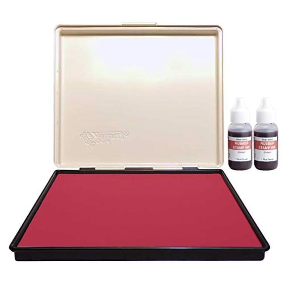 Infusion 7" x 8" Extra Large Industrial Stamp Ink Pad, Your Go to Large Stamp Ink Pad for Bright Color, Even Coverage and Durability, Crimson Stamp Pad