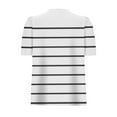 thumbnail image 4 of Olyvenn Womens Tops Crew Neck Striped Tshirt Puff Short Sleeve Casual Loose Tees Comfort Colors Tshirt 2025 Summer Outfits White L, 4 of 5