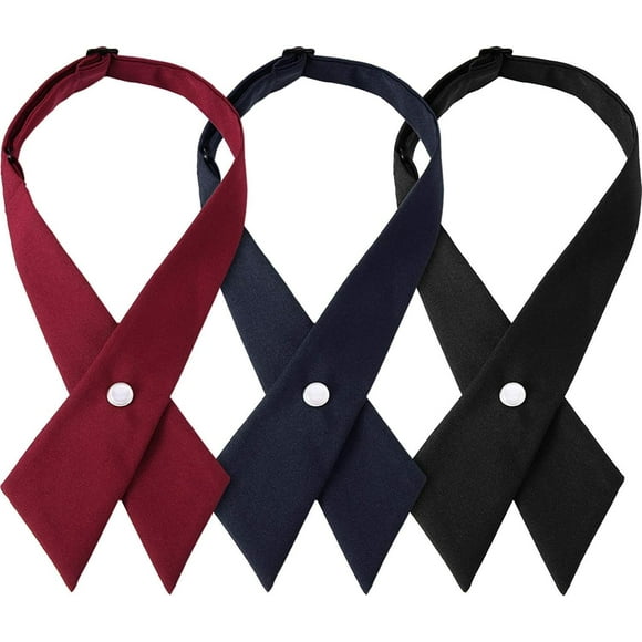 EcoNesxp Burgundy Burgundy Unisex Adjustable Cross Bow Tie School Uniform Pre-tied Bow Tie Girls Bow Tie Black UrbanMingle Navy Blue