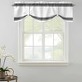 thumbnail image 2 of Black White Stripe Tie Up Valance Curtains for Windows, Kitchen Curtains Window Shades, Abstract Geometric Light Filtering Roman Curtain Valances for Bedroom/Bathroom/Cafe 42"x12", 2 of 9