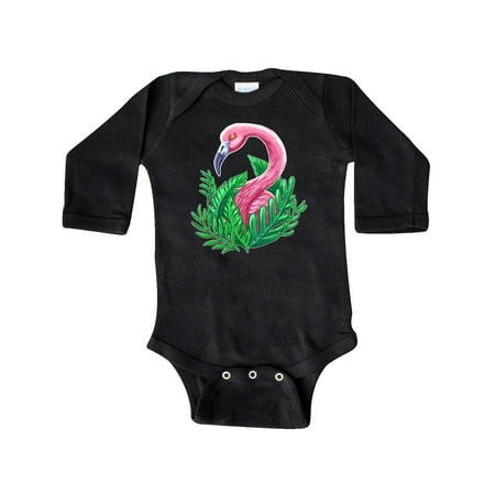

Inktastic Flamingo and tropical plants Gift Baby Boy or Baby Girl Long Sleeve Bodysuit