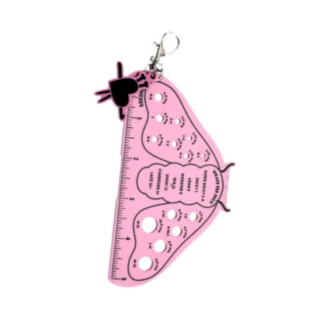 KLKCMS Knitting Crochet Hook Ruler Convenient Knitting Pin Gauge for Crochet Lovers Butterfly