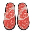 thumbnail image 1 of Fotbe Beef Steaks Pantuflas Peludas para Mujer con Estampado, Zapatillas de Peluche, Zapatos de Invierno para Casa, Uso Interior y Exterior-Large, 1 of 8