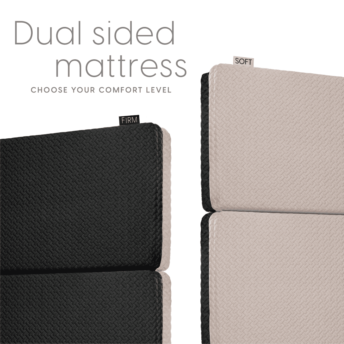 Milliard Dual Sided Premium Tri Folding Mattress, Memory Foam with Waterproof Washable Cover, Cot (75" x 31" x 6")