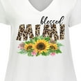 thumbnail image 4 of Inktastic Blessed Mimi Leopard Print and Sunflowers Women's Plus Size V-Neck T-Shirt, 4 of 5