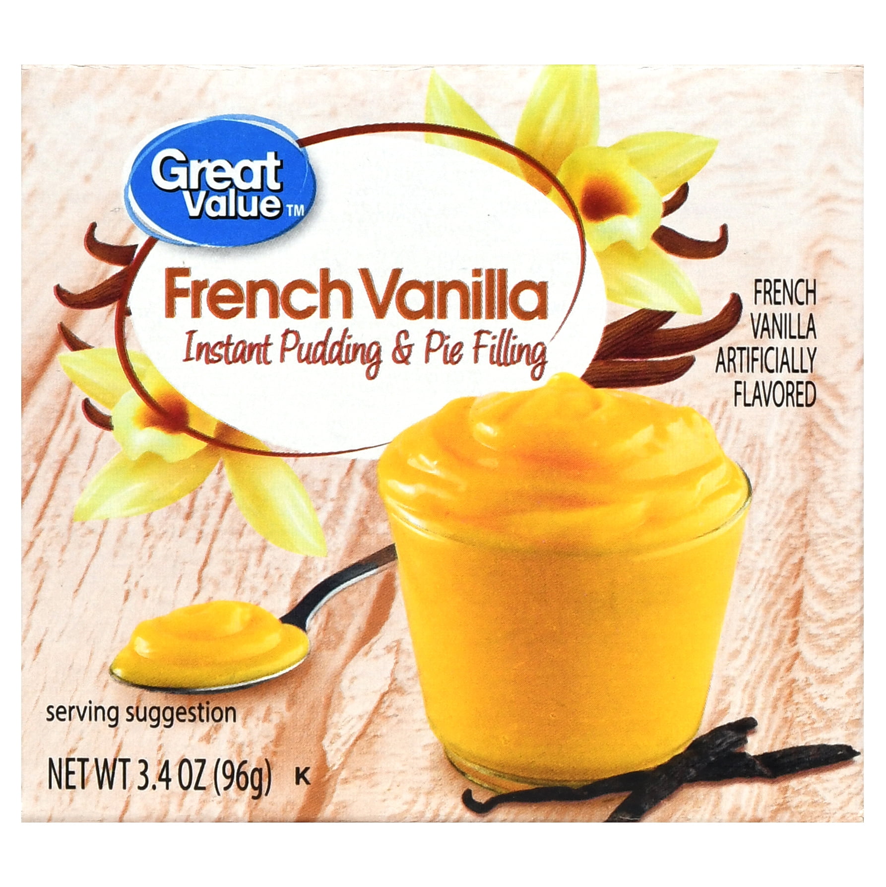 Great Value Instant Pudding & Pie Filling, French Vanilla, 3.4 oz