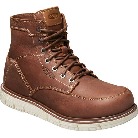 

Men s KEEN Utility San Jose 6 Soft Waterproof Work Boot Gingerbread/Off White Leather 10 2E