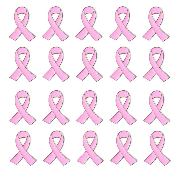 20pcs Breast Cancer Awareness Brooch Lapel Pins Pink Ribbon Lapel Pins Pink Ribbon Broche Breast Prevention Micro Badge Clothing Backpack Accessories