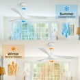 thumbnail image 2 of Sofucor 52" White Ceiling Fans without Light,Remote Control,Reverse Airflow,6 Wind Speed,Sloped Ceiling Applicable, 2 of 12