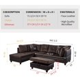 thumbnail image 5 of Ainehome 103.5" W Sectional Sofa, Chocolate Microfiber Living Room Set, 5 of 6