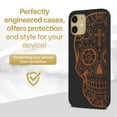 thumbnail image 2 of Case Yard Wooden Case for iPhone-11 Soft TPU Silicone cover Slim Fit Shockproof Wood Protective Phone Cover for Girls Boys Men and Women Supports Wireless Charging Cross Skull Design, 2 of 7