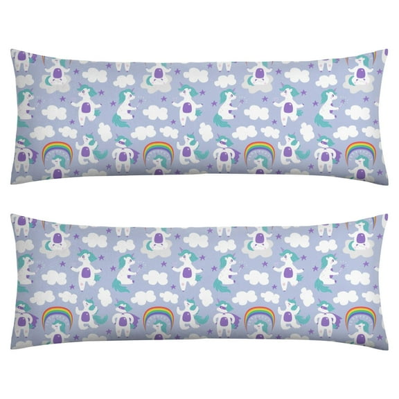 Long Body Pillow Cover - Soft & Breathable, Hidden Zipper, 20"x54", Magical Unicorn & Rainbow Print - Perfect Gift for Fantasy Lovers, Side Sleepers, Kids & Teens Room Decor