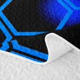 thumbnail image 5 of Erosebridal Futuristic Hexagon Twin Quilt Set for Boys Men, Neon Glow Print Twin Coverlet Set, Blue Black, 2-Piece, 5 of 7