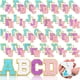 thumbnail image 1 of 104 parches de letras de chenilla, parches autoadhesivos de chenilla, parche bordado de chenilla (blanco, rosa, morado, azul), 1 of 5