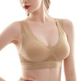thumbnail image 2 of harmtty Sports Bra Hollow Out Thin Padded Intimacy Comfortable Breathable Solid Color Breast Support U-shaped Back Women Bras Inner Wear Garment,Skin Color, 2 of 8