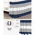 thumbnail image 3 of Navy Blue Grey Stripe Wrap Around Bed Skirts for Queen Bed 18" Drop,Bed Skirt with Adjustable Elastic Belt Dust Ruffle Bed Valance for Bedroom Hotel Modern Art Horizontal Striped Bed Frame Cover, 3 of 7