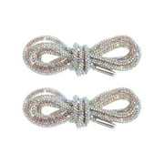 Triani 2Pcs Glitter Shoe Laces Rope 2 Pair 47 Inch Glitter Shoe Laces & Bling Shoe Laces for Sneakers Shoe Laces Sweatpants Trunks Bags Accessories (Multi-Color)