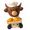 Chef., variant on lanema Cute Brown Cattle Display Figure for Entry Table or Work Desk, Textured Statue with Horn Detail and Character Face
